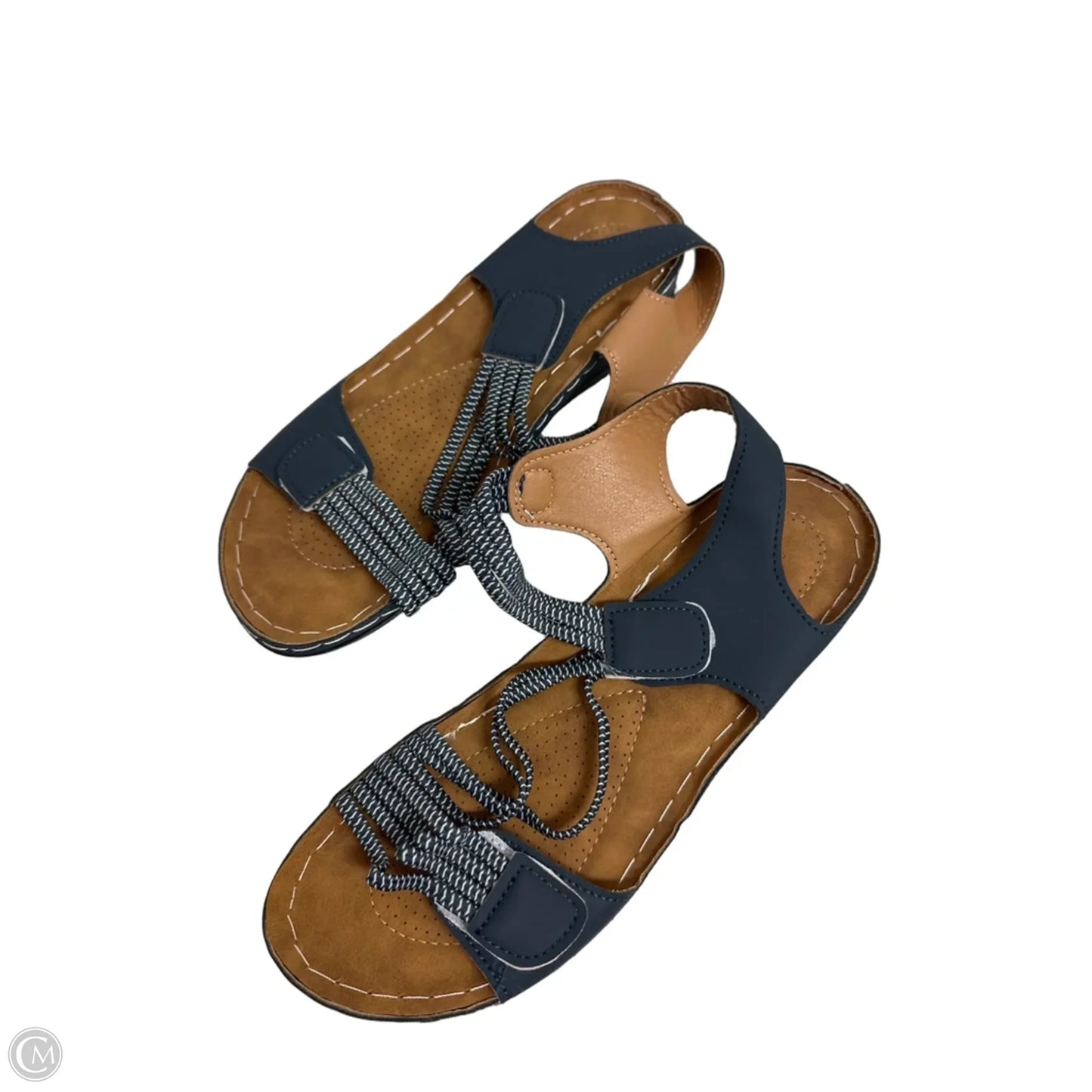 Sandals Flats By Clothes Mentor In Blue, Size: 9