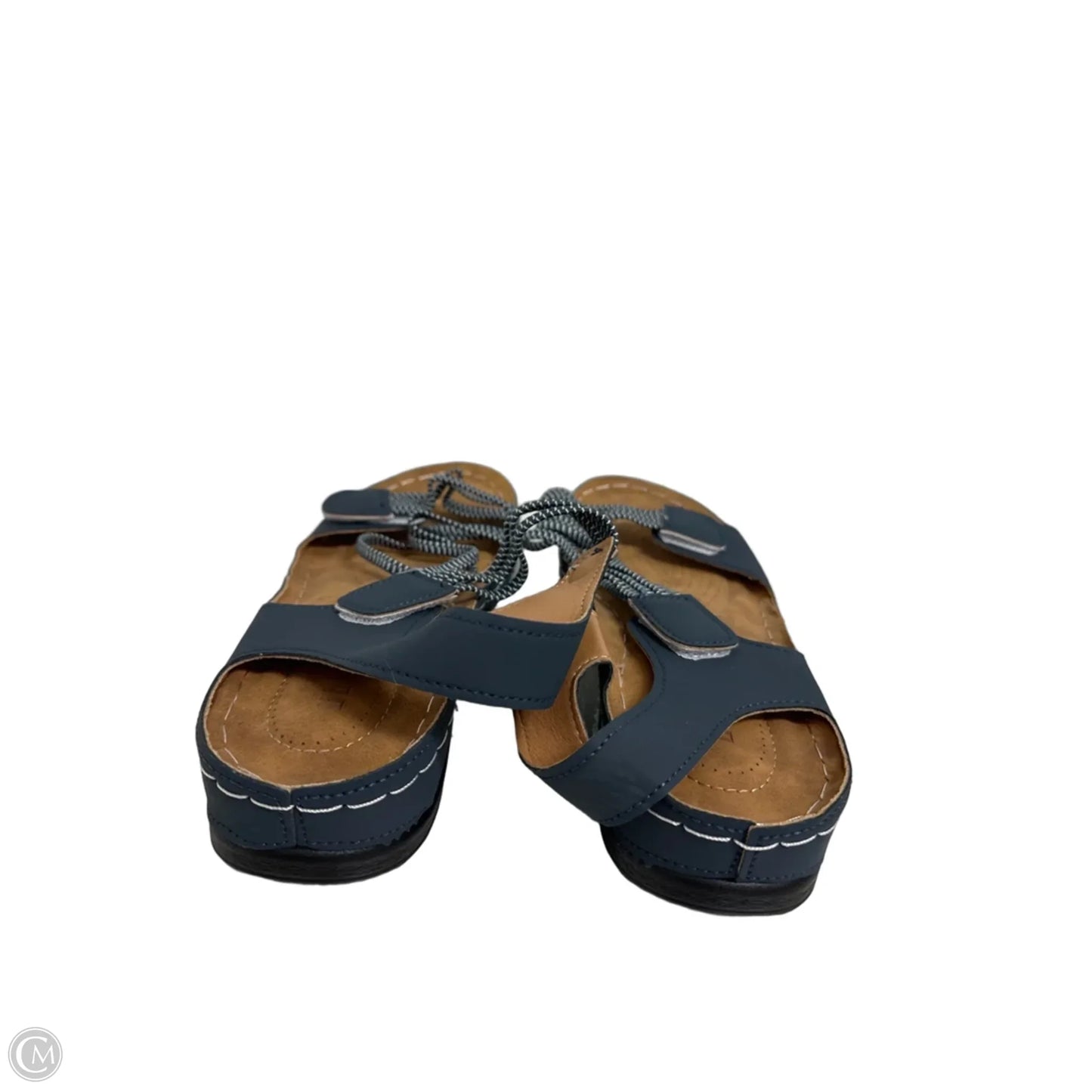 Sandals Flats By Clothes Mentor In Blue, Size: 9