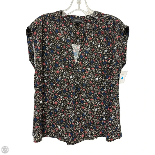 Top Short Sleeve By Ann Taylor In Black & Blue, Size: S