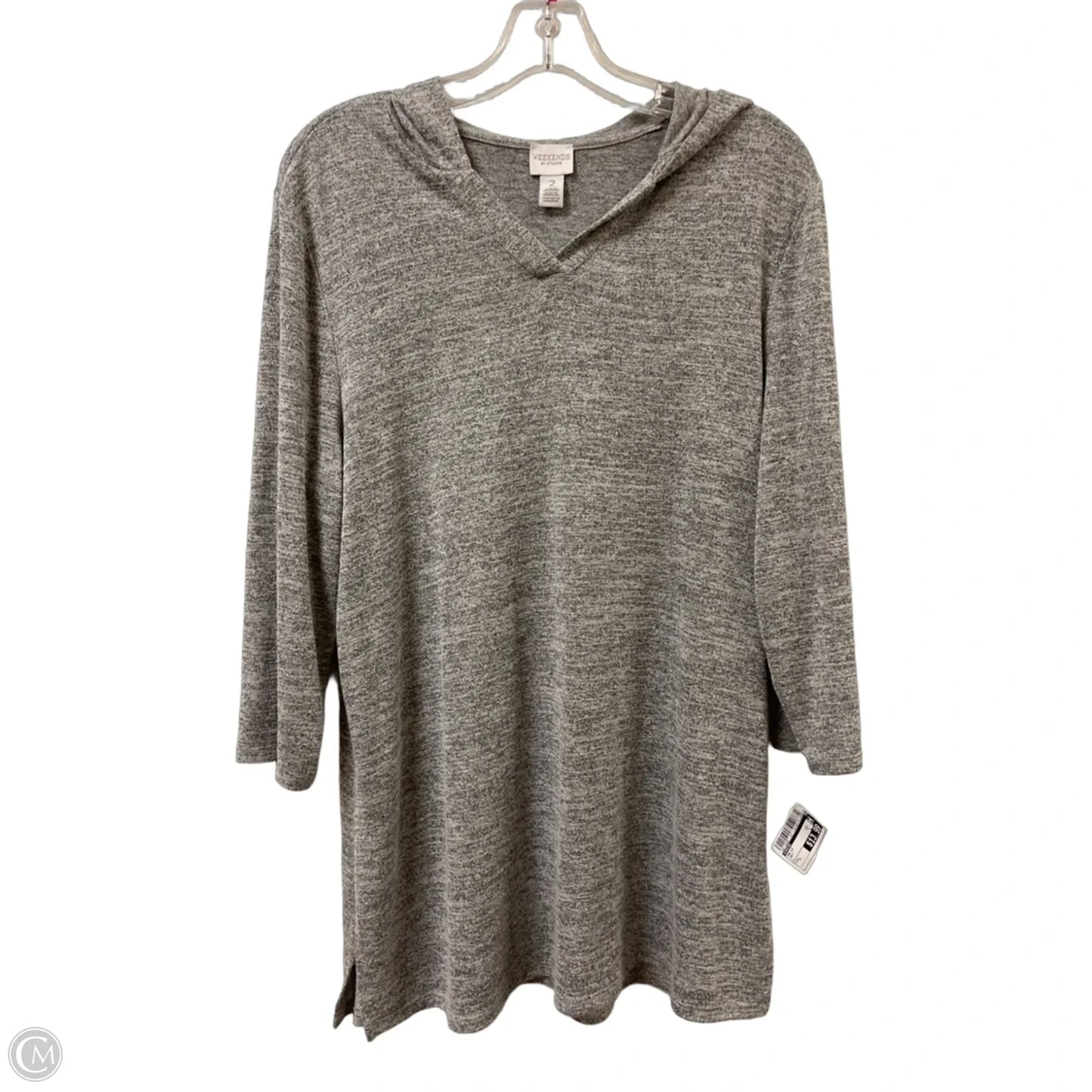 Top Long Sleeve By Chicos In Grey, Size: L