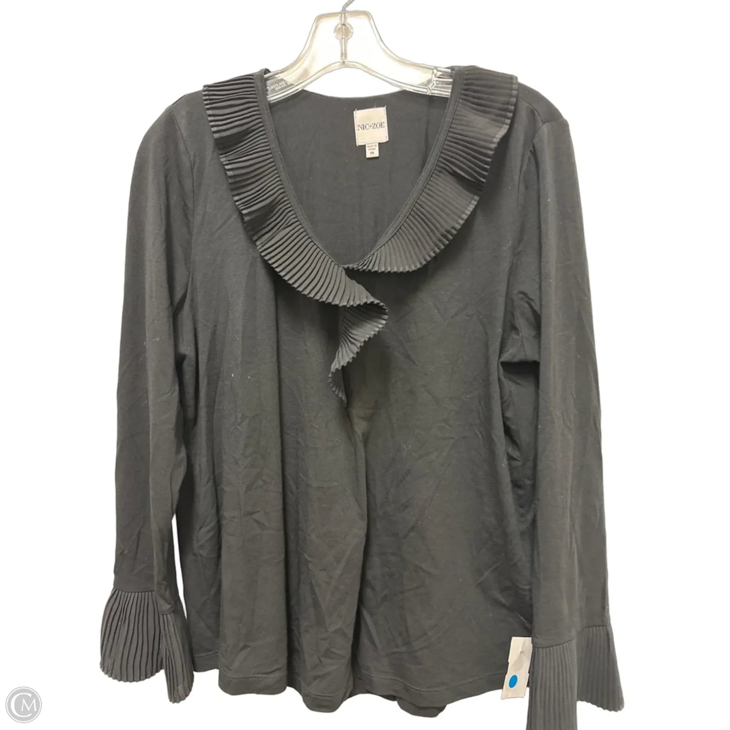 Top Long Sleeve By Nic + Zoe In Black, Size: M