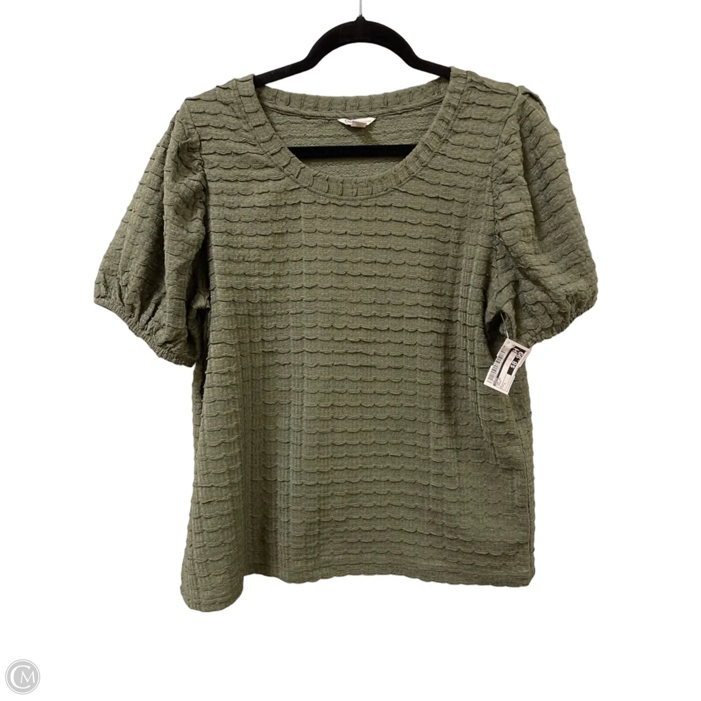 Top Short Sleeve By Cato In Green, Size: L