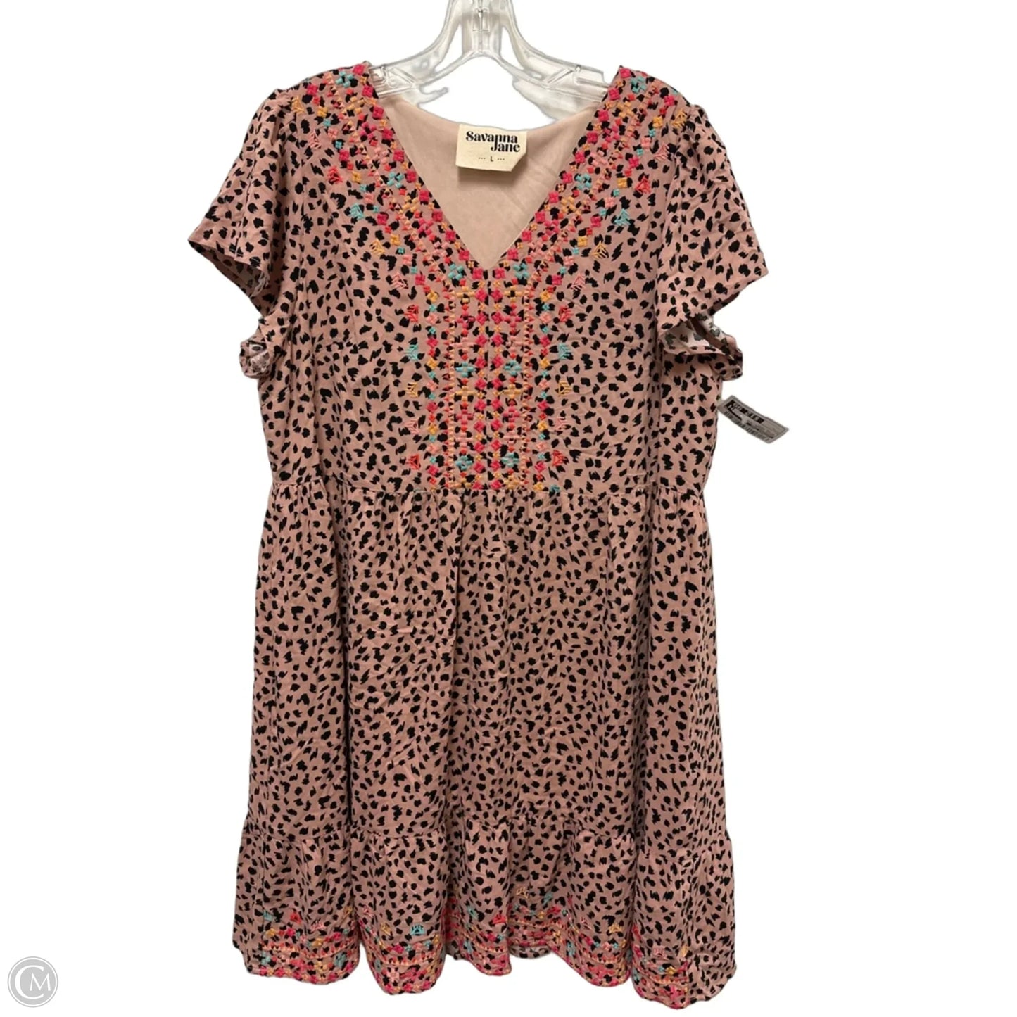 Dress Casual Short By Savanna Jane In Animal Print, Size: L