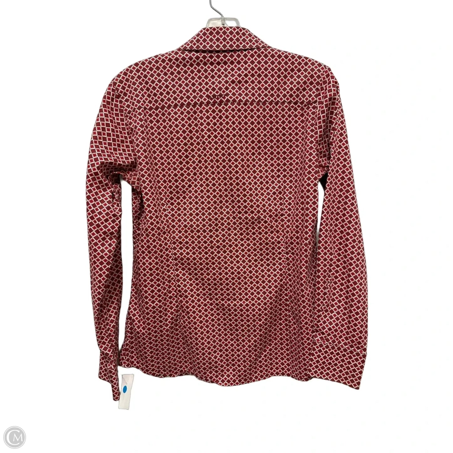 Blouse Long Sleeve By Ariat In Red & White, Size: S