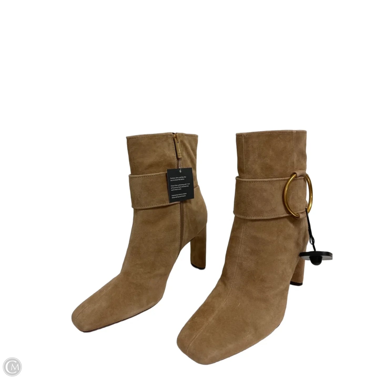 Boots Ankle Heels By Sarto In Cream, Size: 9.5