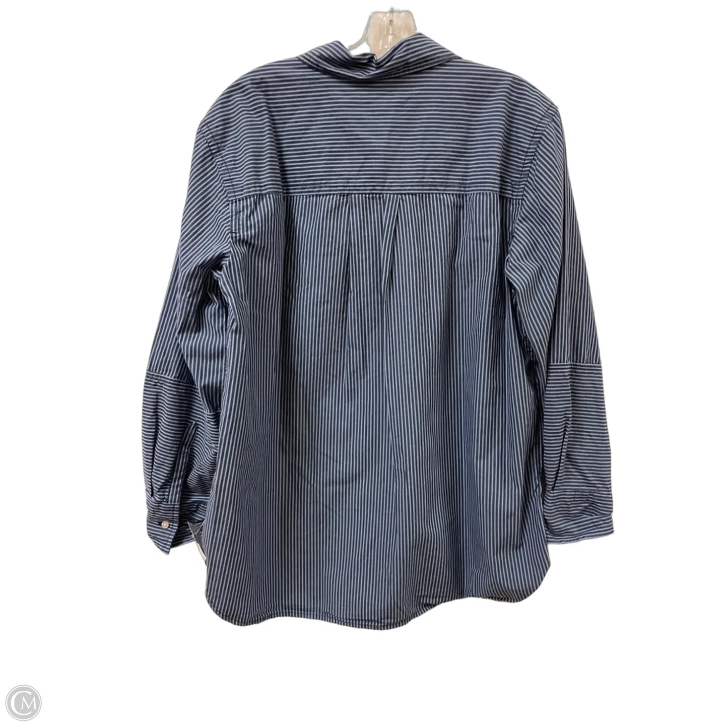 Blouse Long Sleeve By Free Assembly In Striped Pattern, Size: L