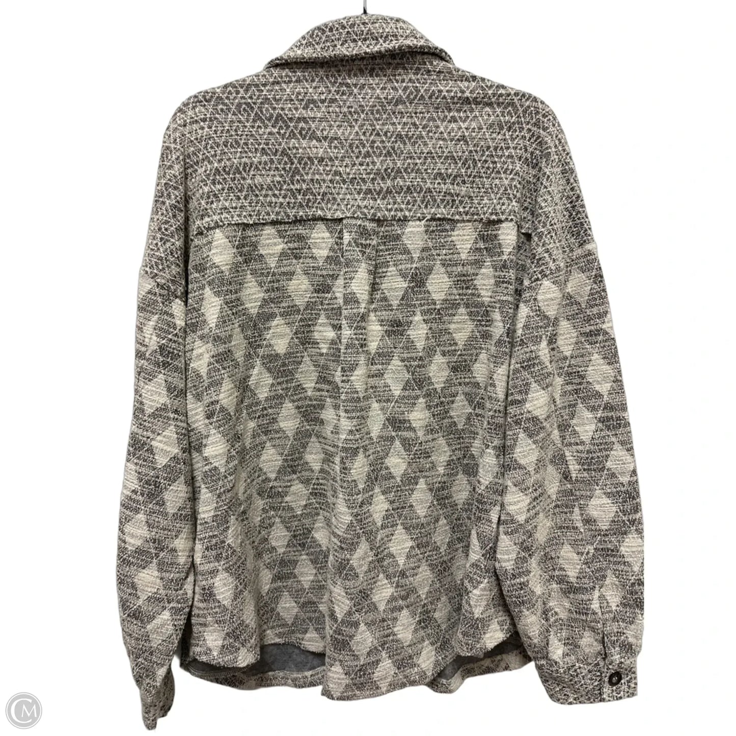 Jacket Shirt By White Birch In Grey & White, Size: L