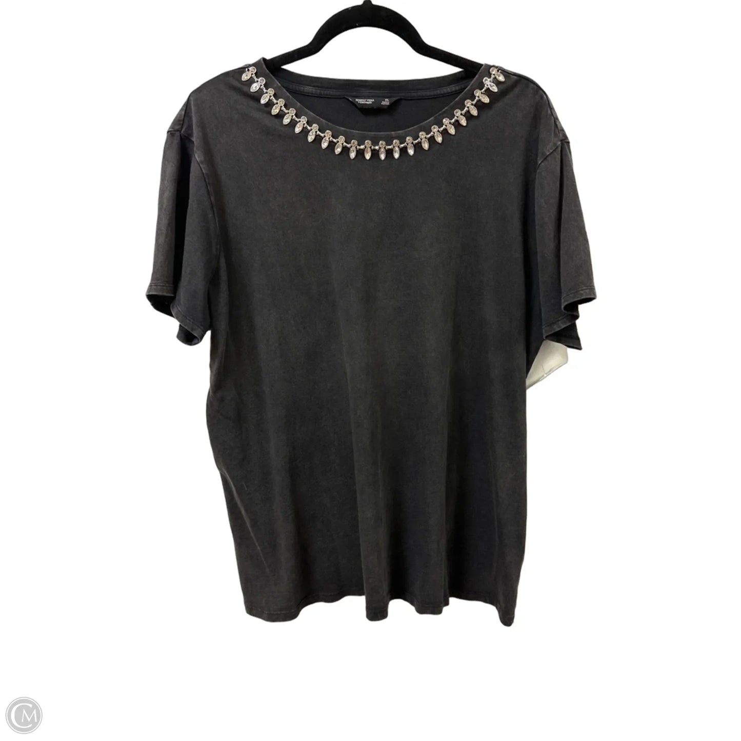 Top Short Sleeve By Simply Vera In Grey, Size: Xl