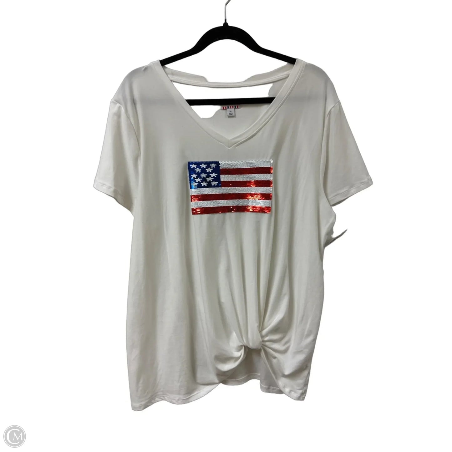 Top Short Sleeve By Clothes Mentor In White, Size: Xl