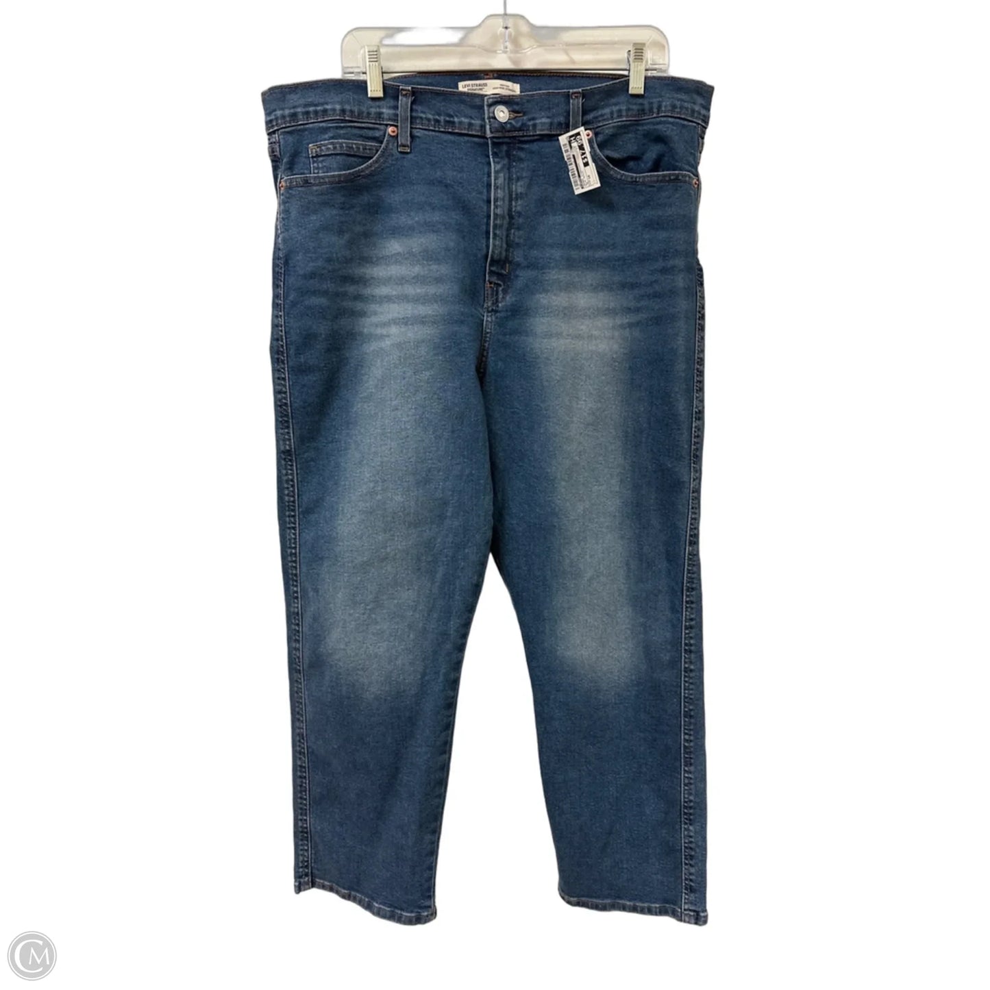 Jeans Straight By Levis In Blue Denim, Size: 18