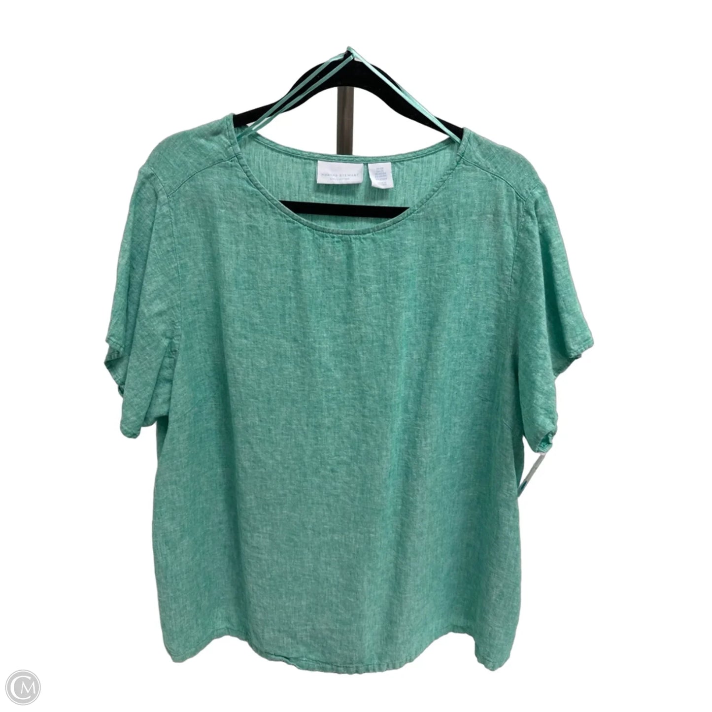 Top Short Sleeve By Martha Stewart In Green, Size: 2x