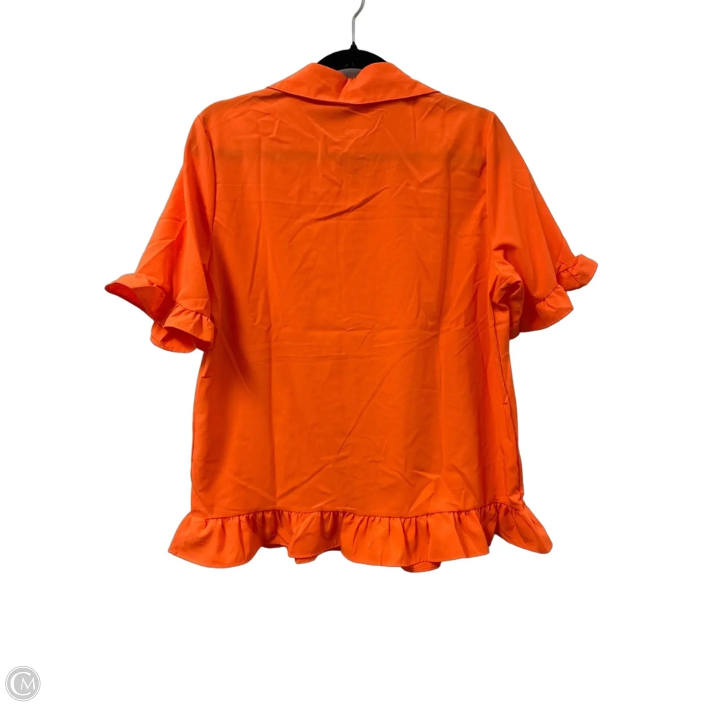 Blouse Short Sleeve By Clothes Mentor In Orange, Size: L