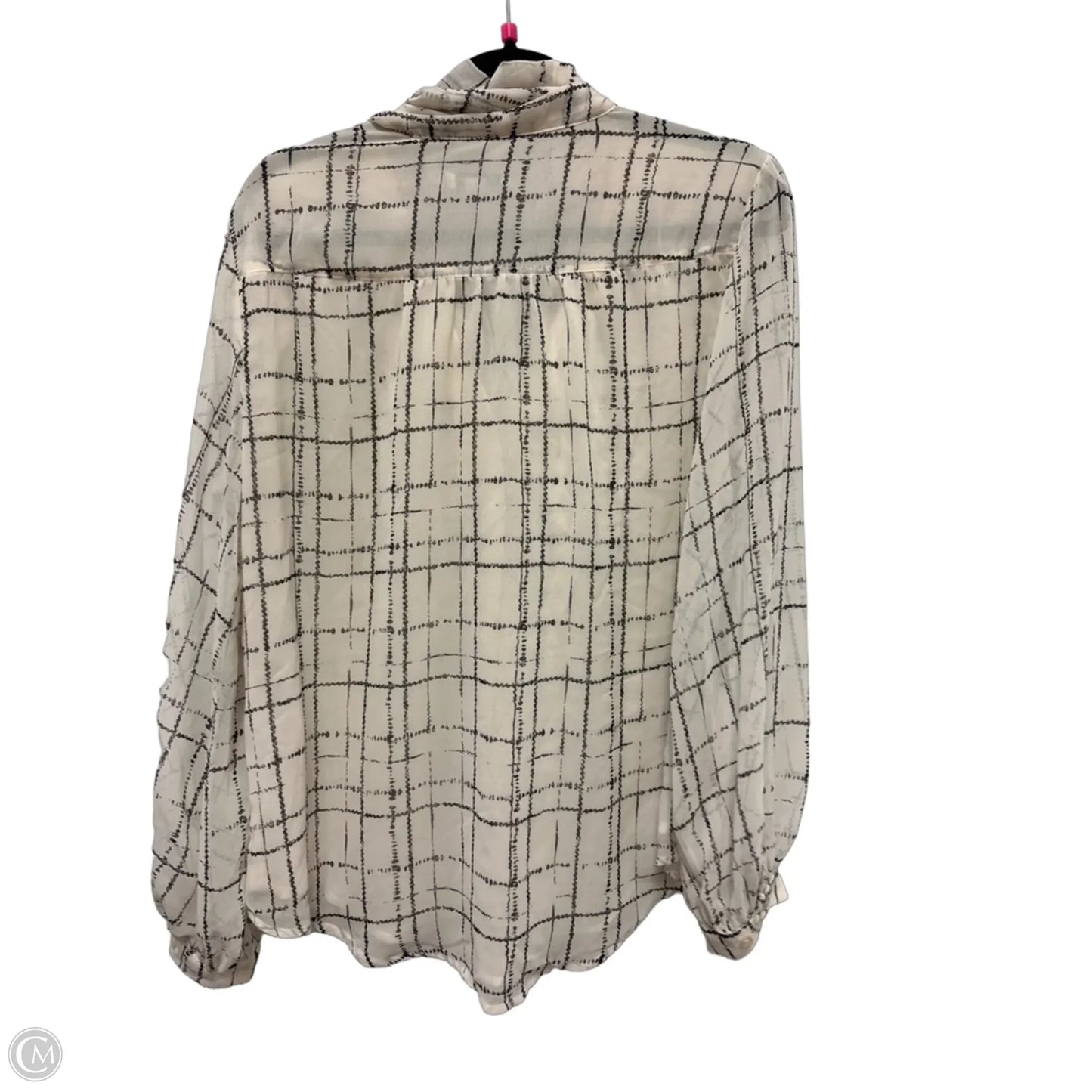 Top Long Sleeve By Chicos In Black & Cream, Size: L
