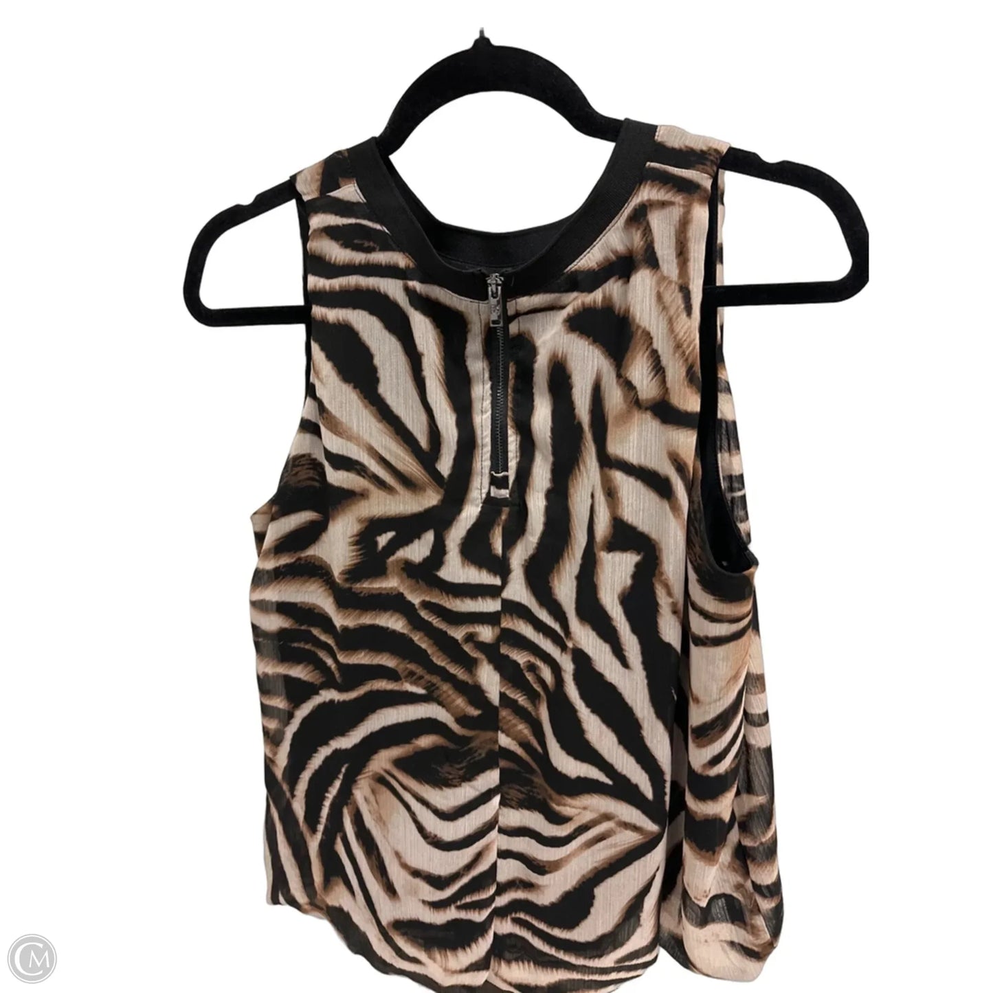 Top Sleeveless By Dkny In Animal Print, Size: L