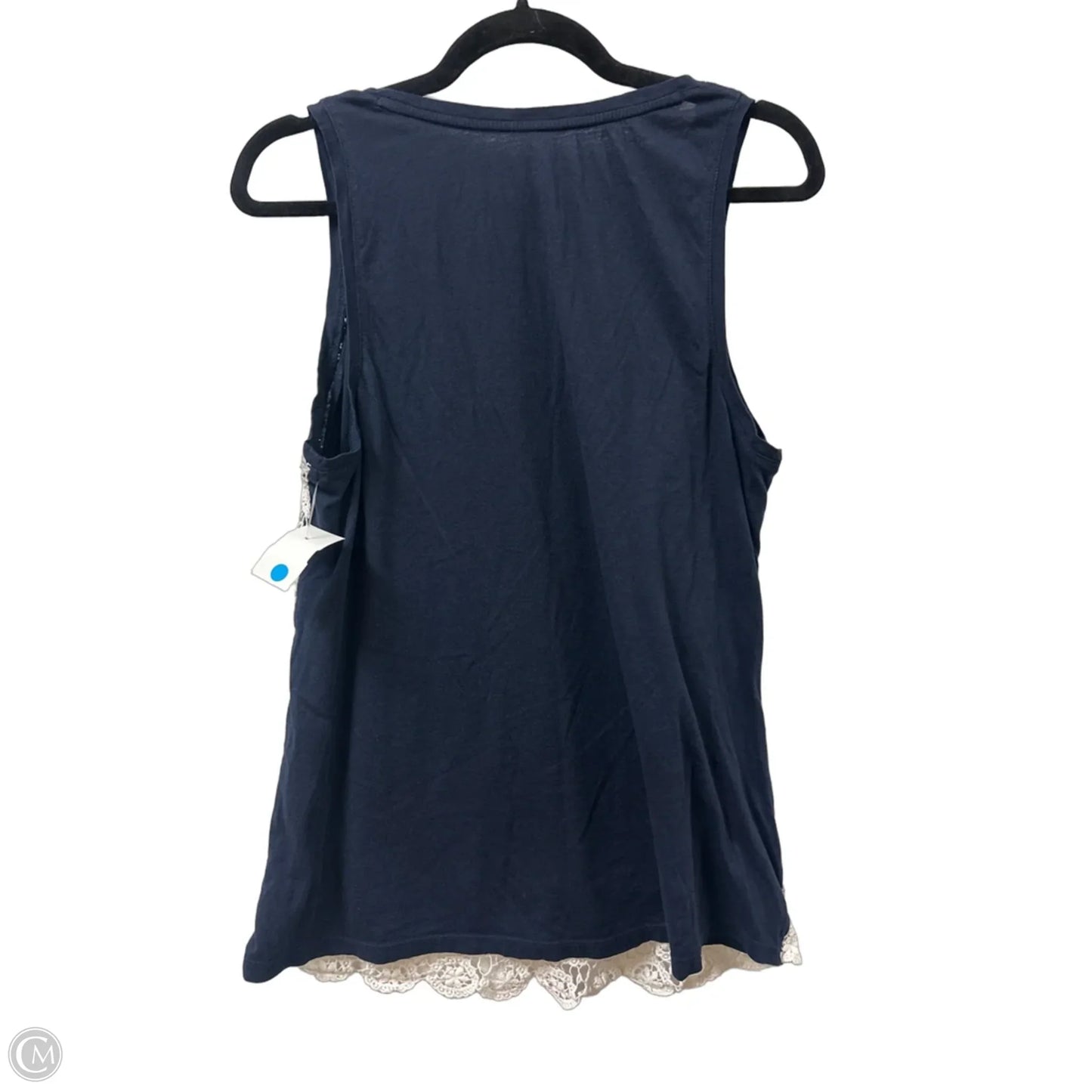 Top Sleeveless By Crown And Ivy In Blue & White, Size: L