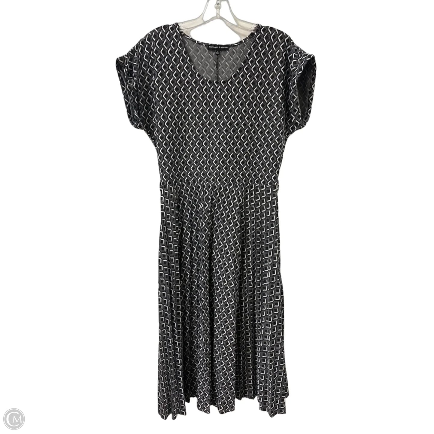 Dress Casual Midi By Clothes Mentor In Black & White, Size: L