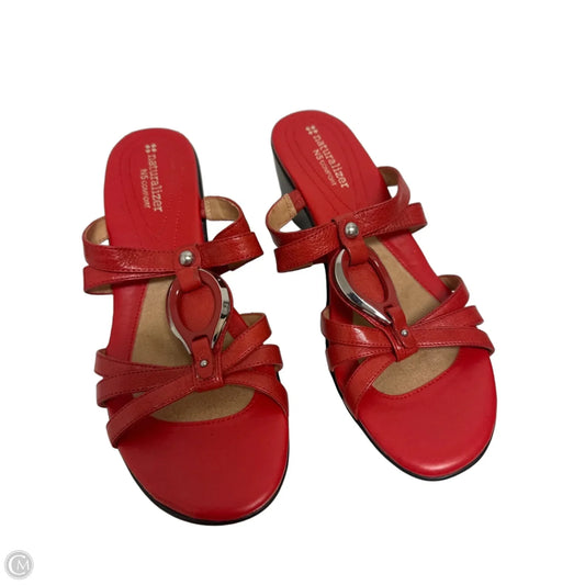 Sandals Heels Wedge By Naturalizer In Red, Size: 8