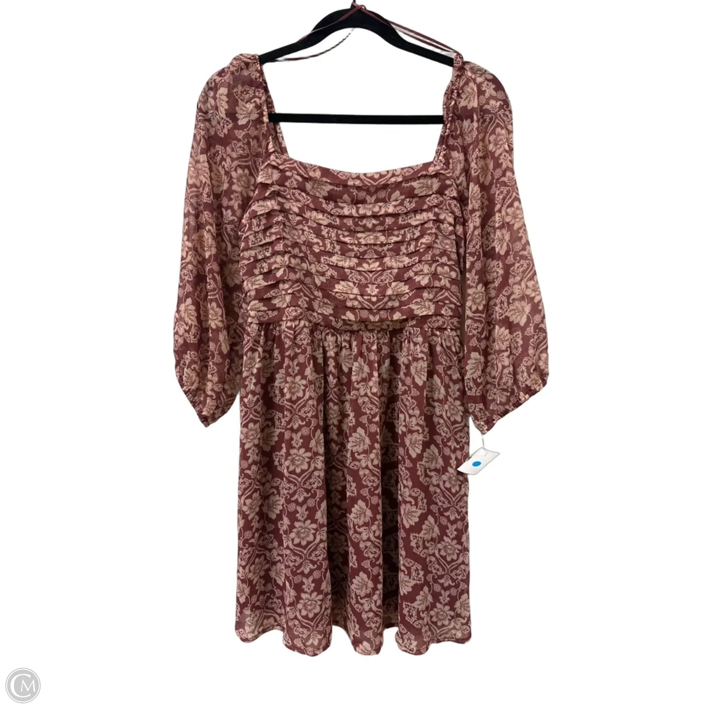 Dress Casual Short By Lc Lauren Conrad In Brown & Cream, Size: M
