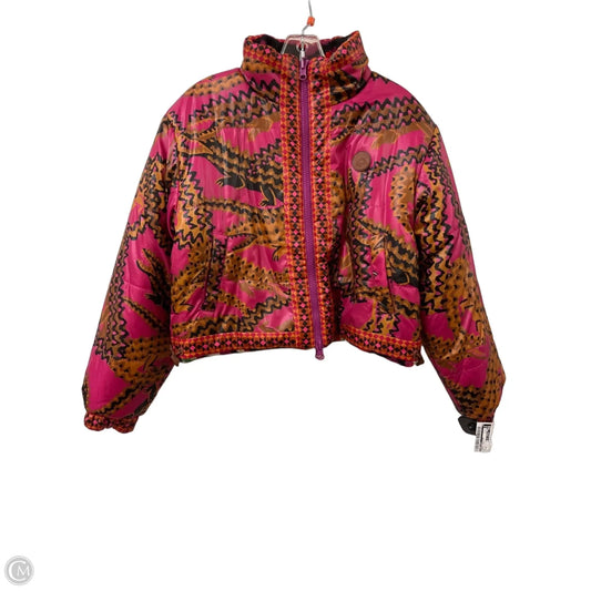 Jacket Designer By Farm Rio In Brown & Pink, Size: M