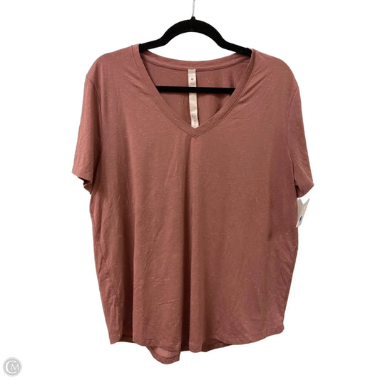 Athletic Top Short Sleeve By Lululemon In Mauve, Size: 12