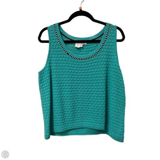 Top Sleeveless Luxury Designer By St John Collection In Aqua, Size: L