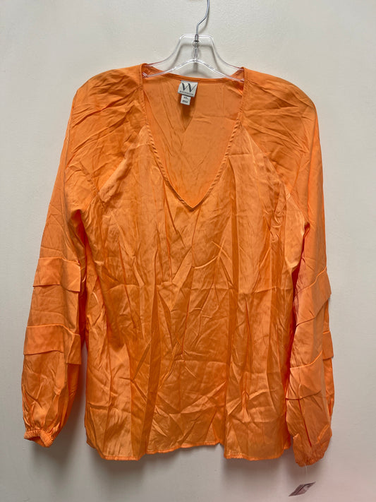 Top Long Sleeve By Worthington In Orange, Size: 2x