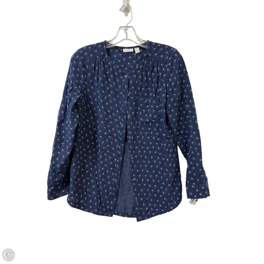 Top Long Sleeve By Hinge In Blue, Size: S