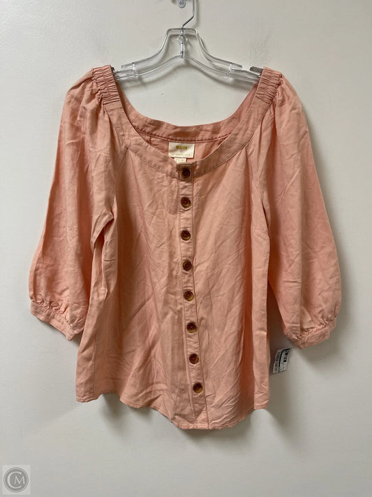 Top Long Sleeve By Maeve In Pink, Size: S
