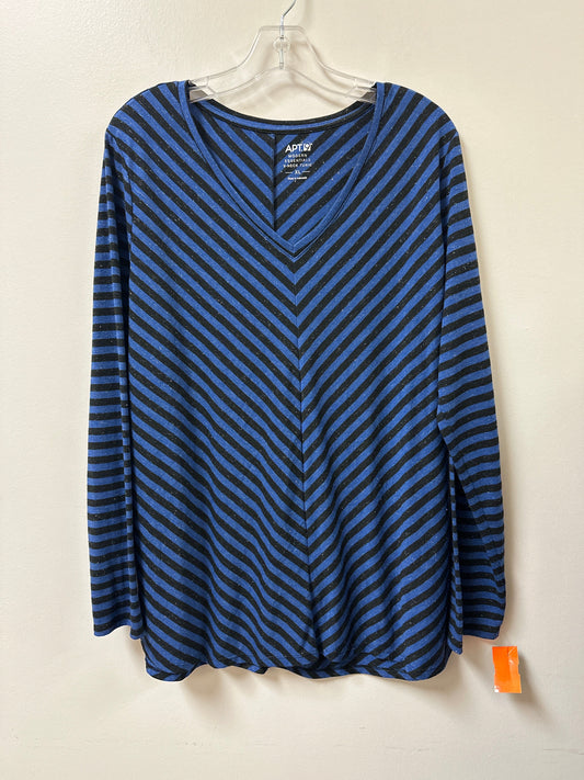 Top Long Sleeve By Apt 9 In Black & Blue, Size: Xl