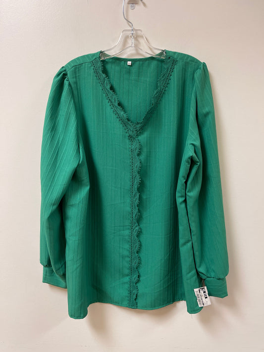 Top Long Sleeve By Clothes Mentor In Green, Size: 2x