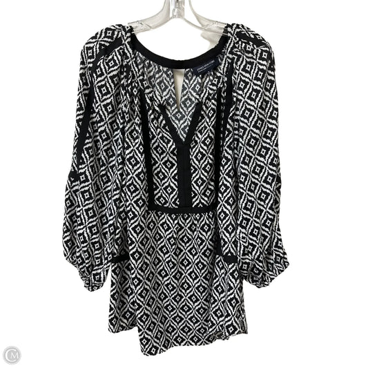 Top Long Sleeve By Jones New York In Black & White, Size: 1x