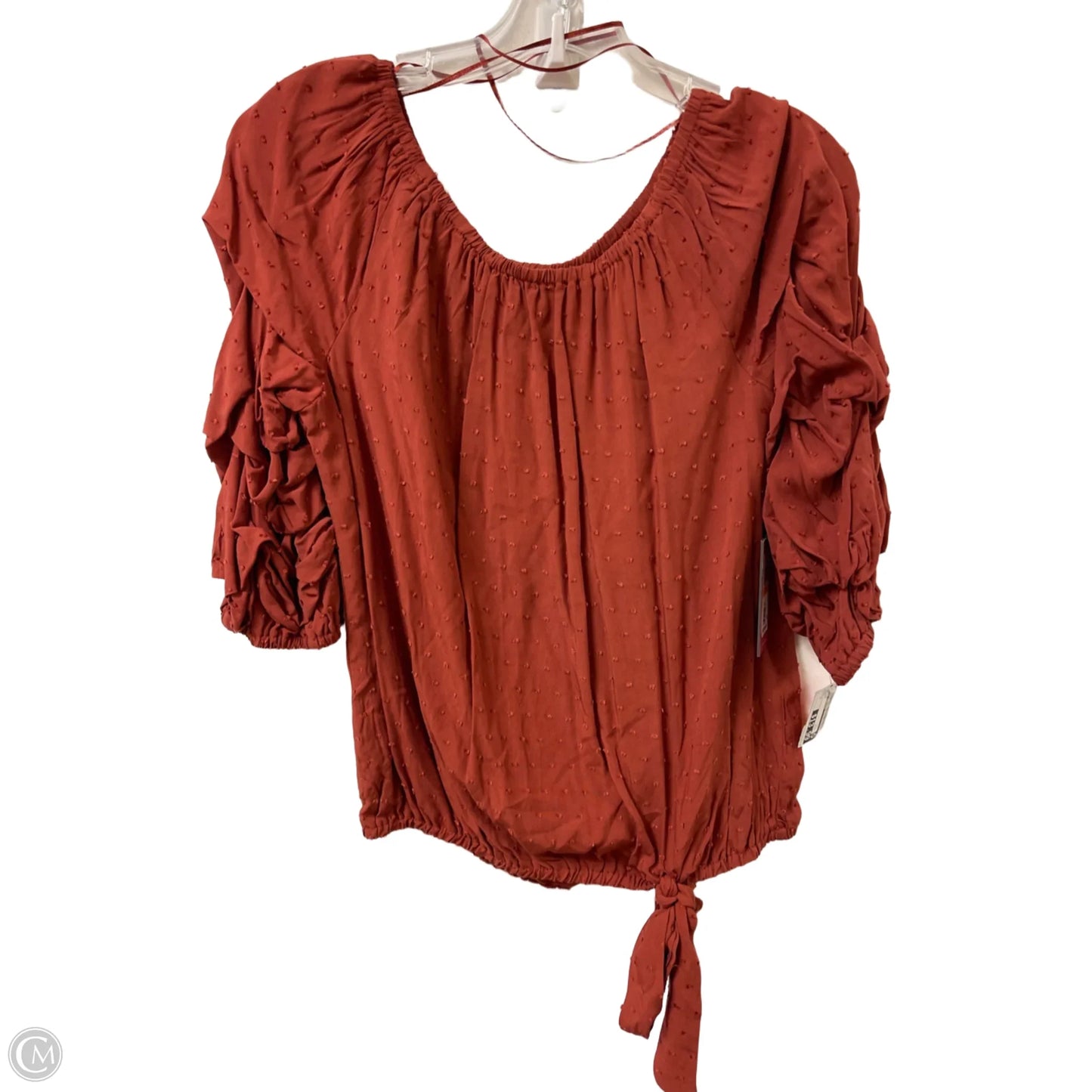Top Long Sleeve By Vince Camuto In Orange, Size: S
