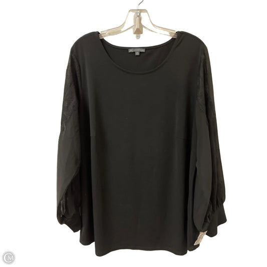 Top Long Sleeve By Adrianna Papell In Black, Size: 2x