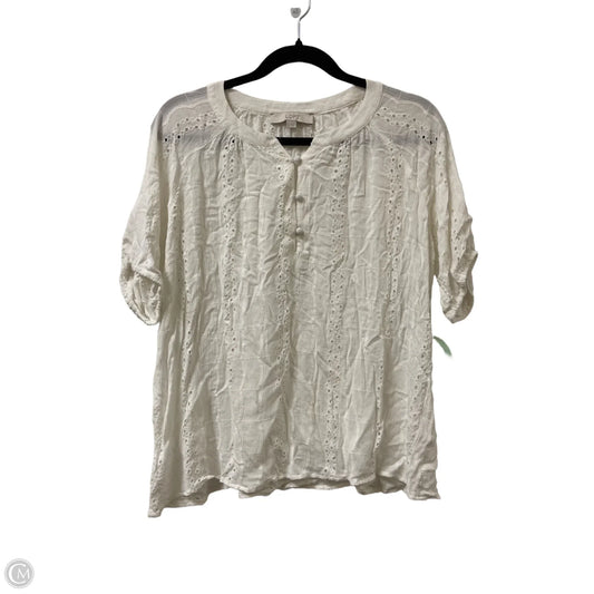 Top Short Sleeve By Loft In White, Size: S