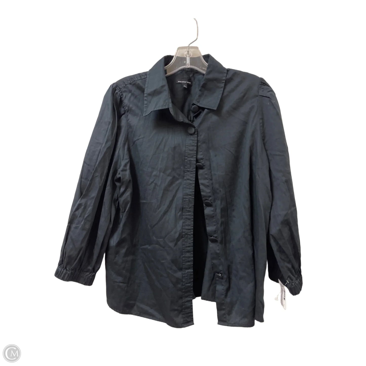 Blouse Long Sleeve By Who What Wear In Black, Size: L