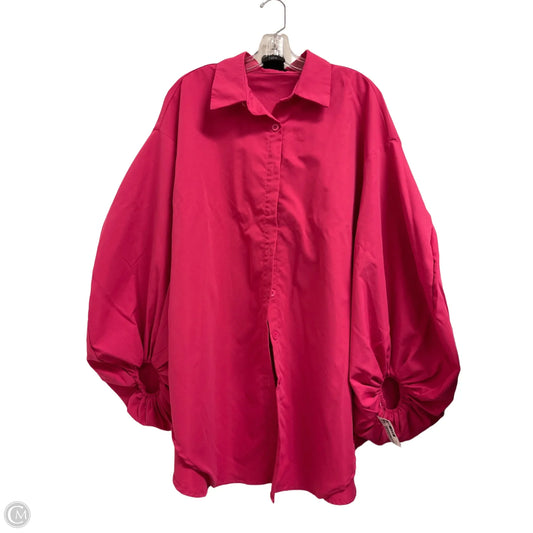 Blouse Long Sleeve By Shein In Pink, Size: 1x