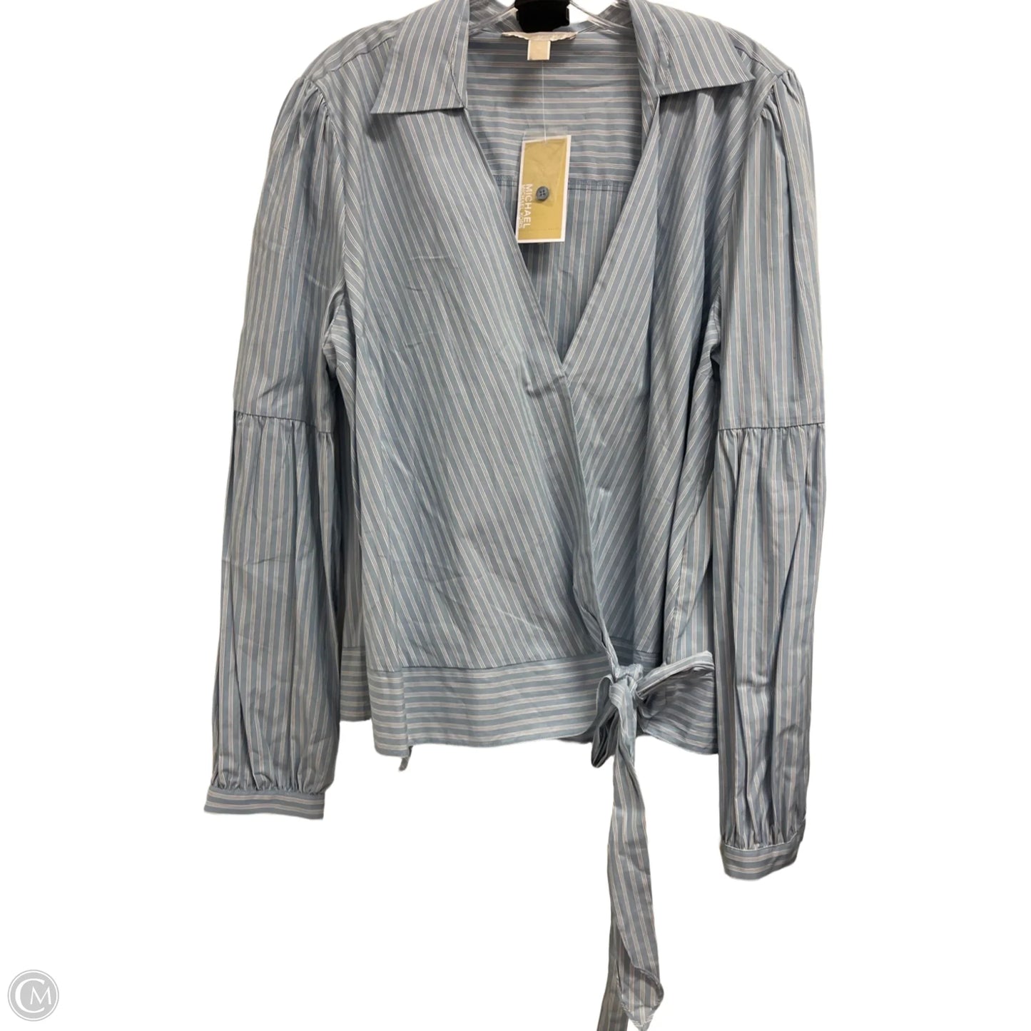 Blouse Long Sleeve By Michael By Michael Kors In Blue, Size: Xl