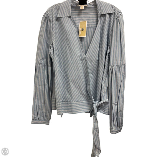 Blouse Long Sleeve By Michael By Michael Kors In Blue, Size: Xl