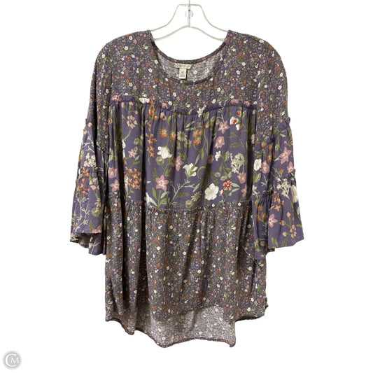 Top Long Sleeve By Cato In Floral Print, Size: Xs