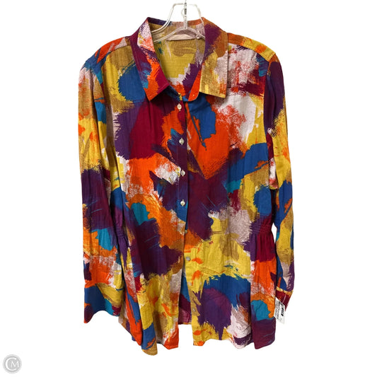 Blouse Long Sleeve By Soft Surroundings In Multi-colored, Size: 1x