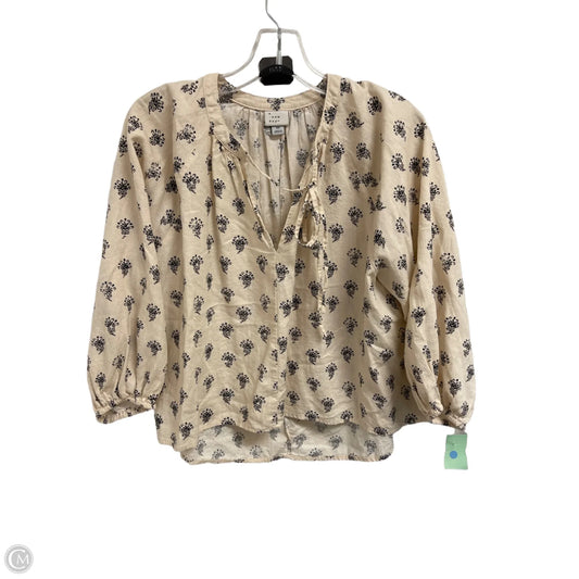Top Long Sleeve By A New Day In Black & Cream, Size: Xs