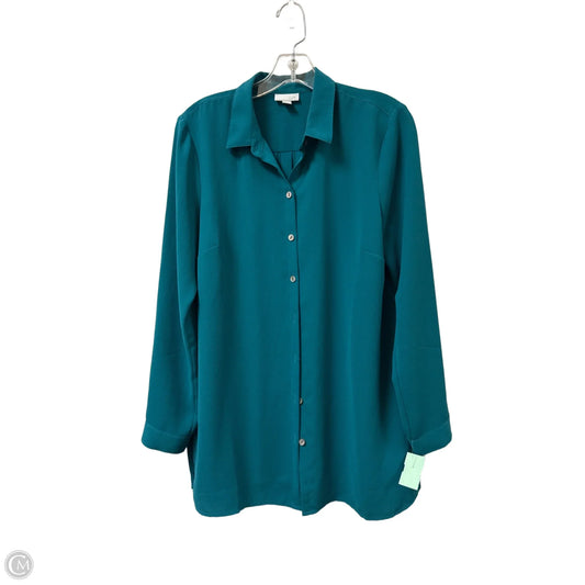 Blouse Long Sleeve By J. Jill In Green, Size: S