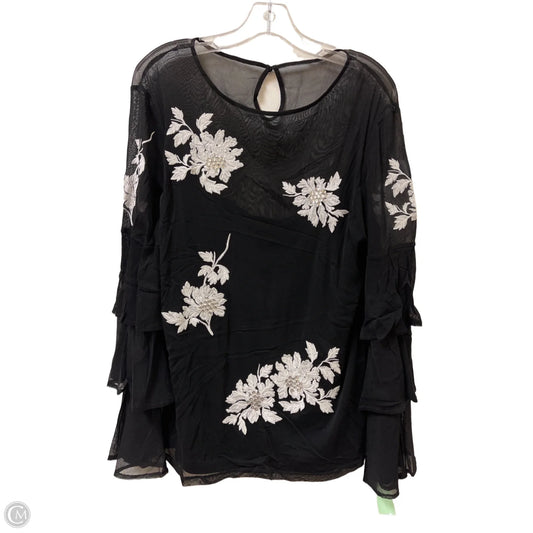 Top Long Sleeve By Inc In Black, Size: Xl