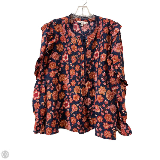 Top Long Sleeve By The Pioneer Woman In Blue & Orange, Size: 1x