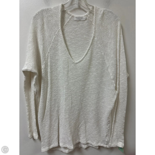 Sweater Short Sleeve By Velvet In White, Size: Xs