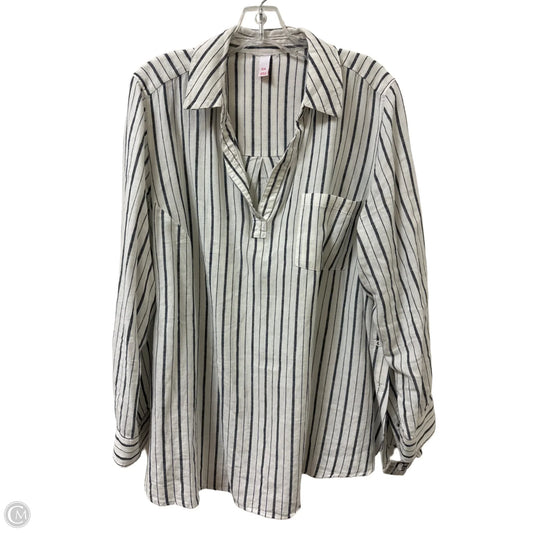 Blouse Long Sleeve By Clothes Mentor In Striped Pattern, Size: 1x