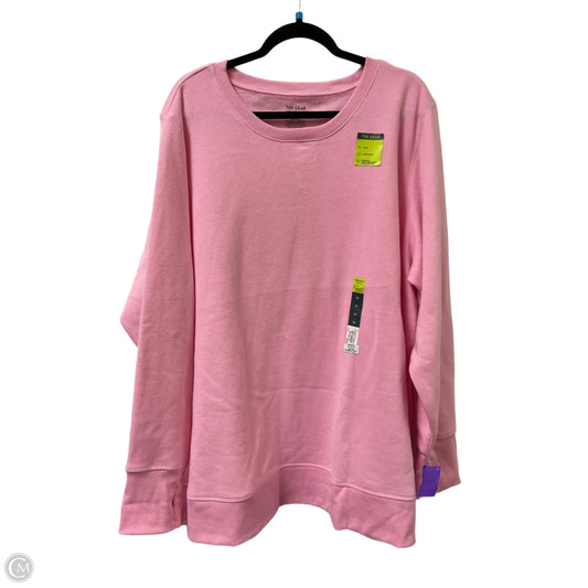 Athletic Sweatshirt Crewneck By Tek Gear In Pink, Size: 3x