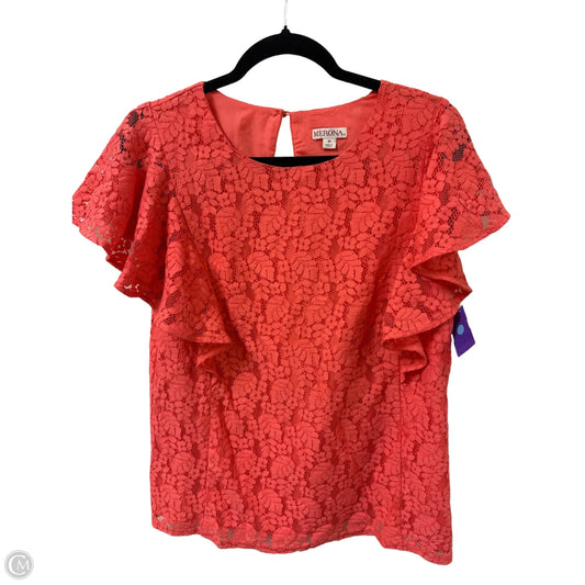Top Short Sleeve By Merona In Coral, Size: M
