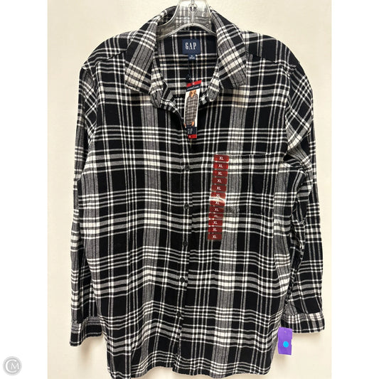 Blouse Long Sleeve By Gap In Black & White, Size: Xl