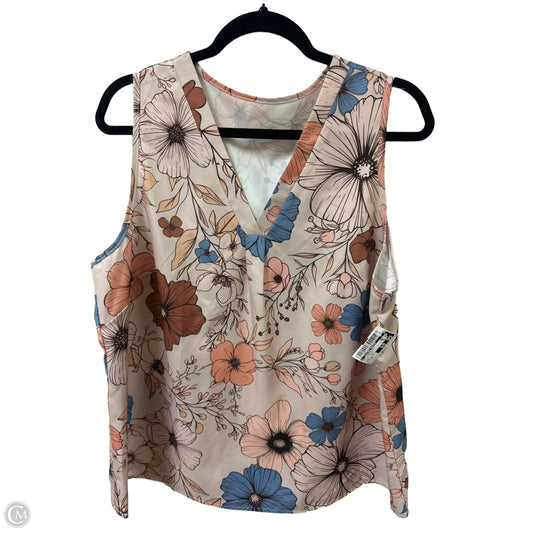 Top Sleeveless By Clothes Mentor In Floral Print, Size: 1x